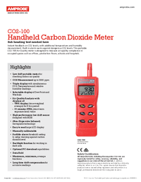 Thumbnail of document Data Sheet - CO2-100 Handheld Carbon Dioxide Meter